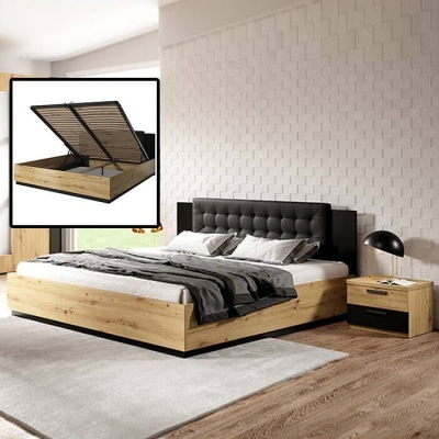 Quarto Completo Cama 160x200 Carvalho Natural Quarto Completo Cama 160x200 Carvalho Natural