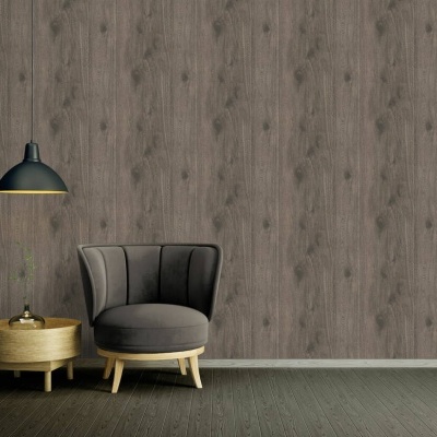 Papel de Parede Madeira, Casa de Campo, Cinzento, Castanho 30043-2