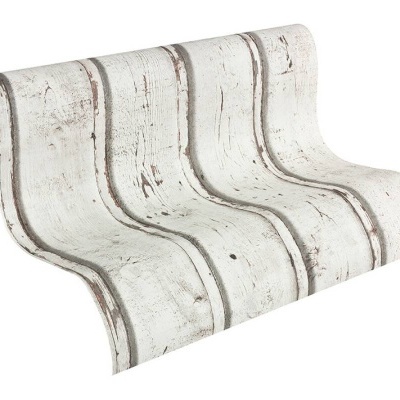 Papel de Parede Madeira, Casa de Campo, Creme, Cinza, Branco 95370-1