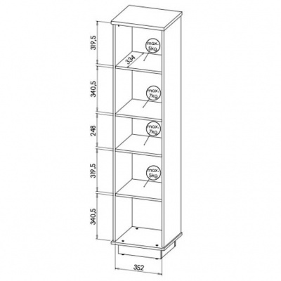 Estante Alta Carvalho e Preto Lamelo