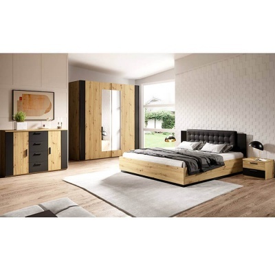 Quarto Completo Cama 160x200 Carvalho Natural Quarto Completo Cama 160x200 Carvalho Natural