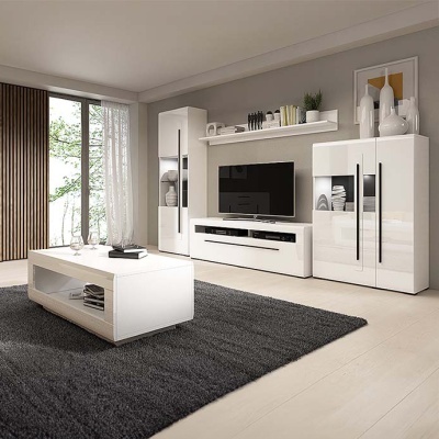 Sala de Estar Moderna Completa em Branco Tulsa