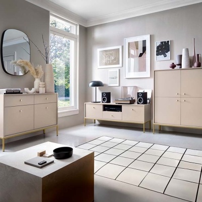 Consola Bege com Pernas em Dourado Mono