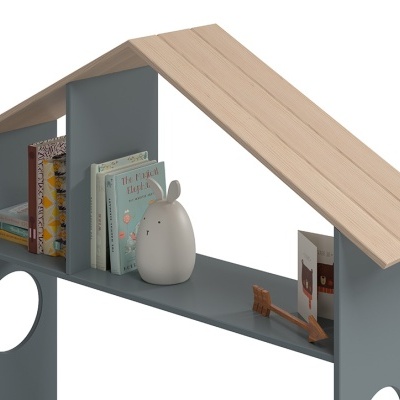 Cama Infantil com Telhado e Baú 90x190 cm Casinha Verde