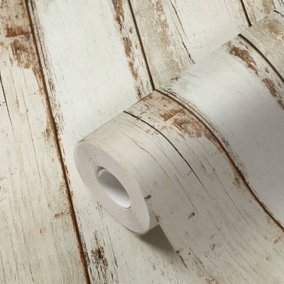 Papel de Parede Madeira, Casa de Campo, 3D, Preto, Castanho, Creme 36893-1