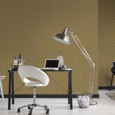 Papel de Parede Castanho, Cinzento, Amarelo Absolutely Chic | 36973-2