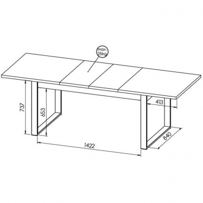 Mesa Jantar Extensível Carvalho e Preto Lamelo