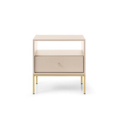 Mesa de Apoio Bege com Pernas em Dourado Mono