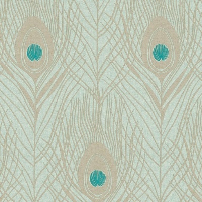 Papel de Parede Azul, Dourado, Verde, Turquesa Absolutely Chic | 36971-3