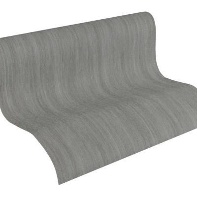 Papel de Parede Tropical, Folhas, Uni, Preto, Cinza, Metálico, Prateado 32883-4