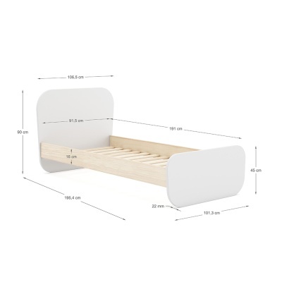 Cama Infantil 90x190 cm Esteban Branca