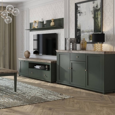 Prateleira Clássica 177 cm em Verde Evora Prateleira Clássica 177 cm em Verde Evora