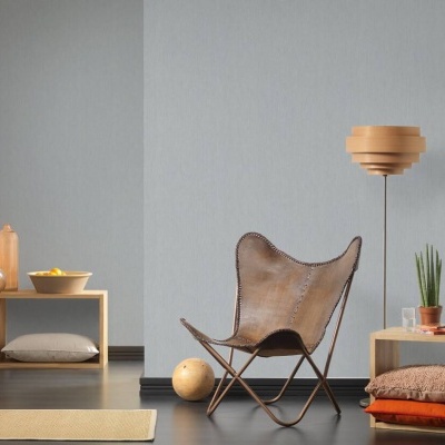 Papel de Parede Tropical, Folhas, Uni, Cinza, Metálico, Prata 37375-2