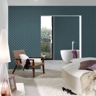 Papel de Parede Azul-Petróleo, Bege Absolutely Chic | 36973-4 Papel de Parede Azul-Petróleo, Bege Absolutely Chic | 36973-4