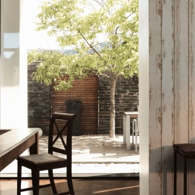 Papel de Parede Madeira, Casa de Campo, 3D, Preto, Castanho, Creme 36893-1