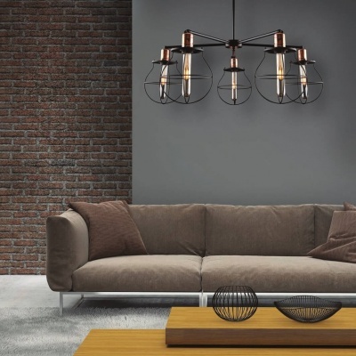 Candeeiro Suspenso Preto & Latão Manufacture V