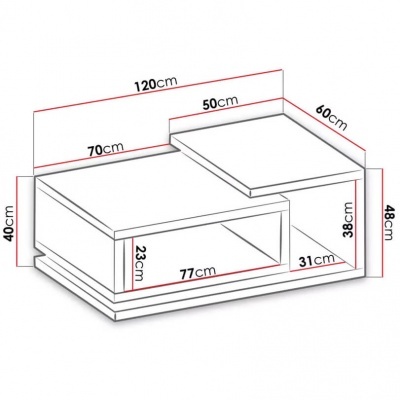 Mesa de Centro Moderna Bota | Antracite e Abeto Suíço Mesa de Centro Moderna Bota | Antracite e Abeto Suíço