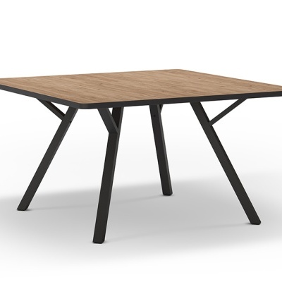 Mesa de Jantar Retangular com Pernas de Metal Preto