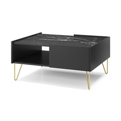 Mesa de Centro em Cinzento Escuro e Dourado Harmony