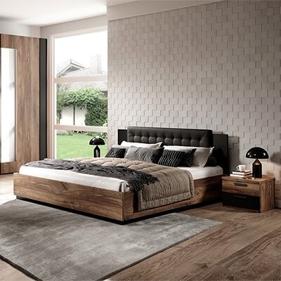 Quarto Completo Moderno em Carvalho