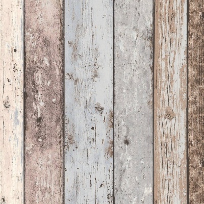 Papel de Parede Madeira, 3D, Preto, Dourado, Cinza 8550-39