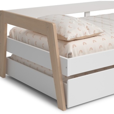 Cama Infantil Dupla Branca com Gaveta Carrie