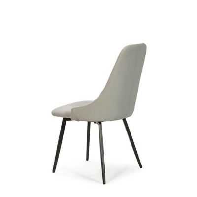 Cadeira Sala de Jantar Giratória Elma em Tecido Cinza Claro | Conjunto de 2 Unidades