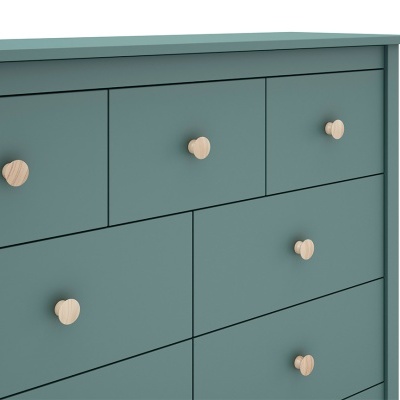 Cómoda Para Criança com 7 Gavetas em Verde