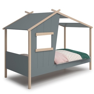 Cama Infantil Casinha com Telhado Hut 90x190 cm Verde