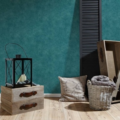 Papel de Parede Tropical, Uni, Azul, Verde, Turquesa 37370-9