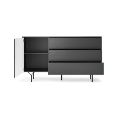 Aparador Minimalista Cinzento e Preto Raven