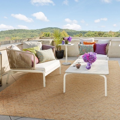 Tapete Interior e Exterior Belize Bege