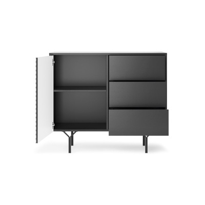 Aparador Minimalista Cinzento e Preto Raven