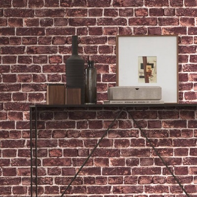 Papel de Parede Pedra, Casa de Campo, Preto, Roxo, Vermelho 30682-1