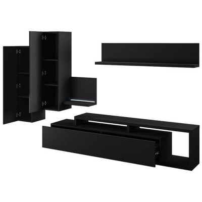 Sala Completa Moderna em Preto Mate Bota