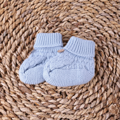 Carapins tricotados em lã merino azul | COSY Wedoble