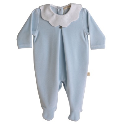 Babygrow Laminado com gola piquê azul