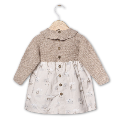 Vestido de manga comprida com animais da floresta | BUNNY AND FRIENDS Wedoble