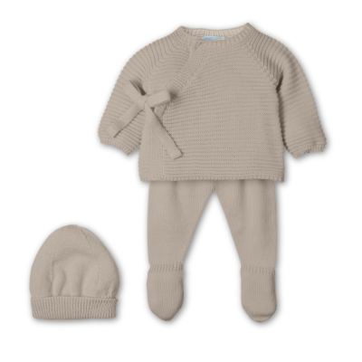 Conjunto de malha de trespasse 3 peças "FEATHER NATURAL" Mac Ilusión