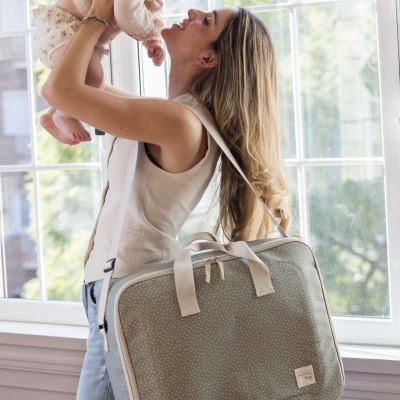 Mala de Maternidade Polka Dot Poppy Moss