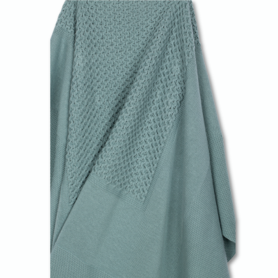 Manta malha de algodão trabalhada em verde água |HALCYON Dr Kid
