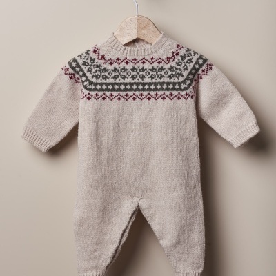 Babygrow natalício tricotado em lã merino e caxemira | CHRISTMAS TIME