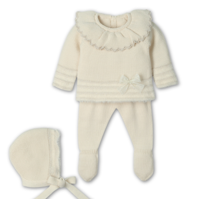 Conjunto de malha de 3 peças "FEATHER NATURAL" Mac Ilusión