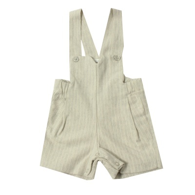 Jardineira algodão c/ alças cinza claro