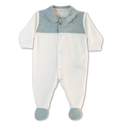 Babygrow laminado com peito estampado pérola Flowery Baby Gi