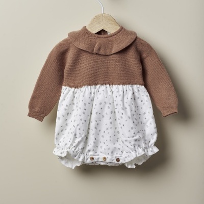 Fofo de manga comprida com folhas delicadas | HAPPY TIME IN WINTER