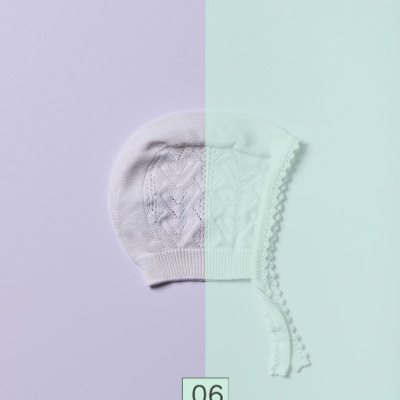 Touca tricotada em algodão orgânico verde menta | ROMANTIC SPRING DAY
