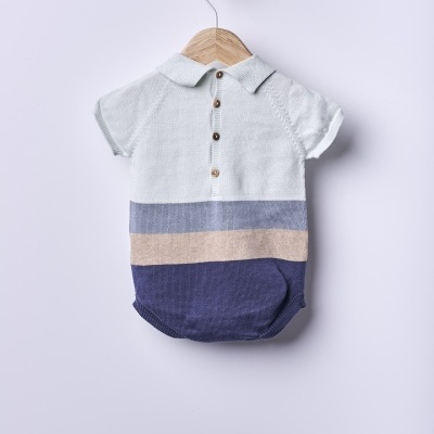 Fofo polo de manga curta tricotado em algodão | SEA BREEZE
