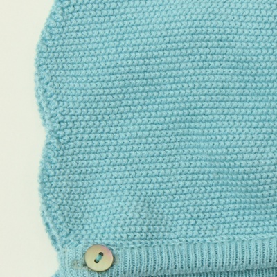 Touca algodão orgânico c/ botão em turquesa