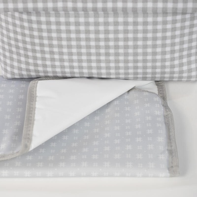 Mochila Maternidade I Love Vichy cinzenta